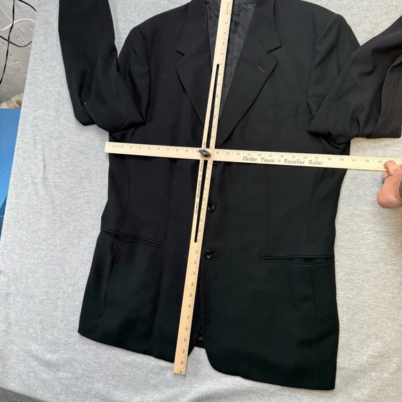VTG Banana Republic Blazer Mens 46L‎ Black Lightweight Jacket Three Button Coat - Picture 12 of 15